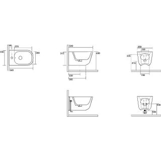 Биде подвесное Kerasan Tribeca 512589 Ferro matt